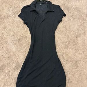 SHEIN Black Collared Dress